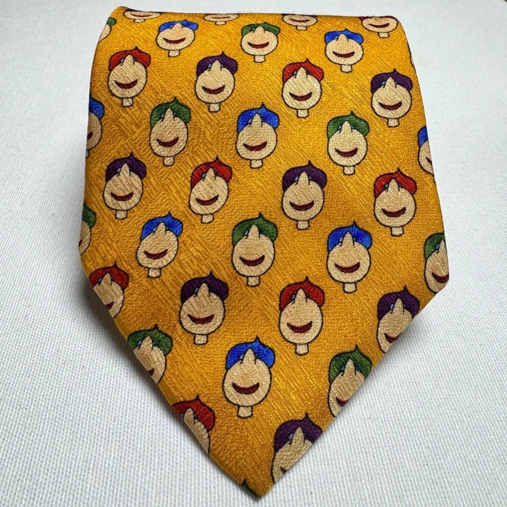 Save the‎ Children Matt LeBlanc Yellow Silk Face Novelty Print Mens Tie USA Made